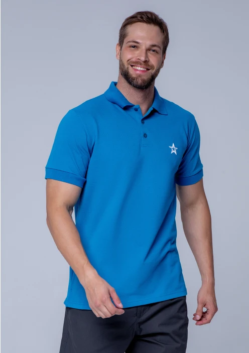 Купить футболка-поло пике мужская «звезда» голубая в интернет-магазине ArmRus по выгодной цене. - изображение 4