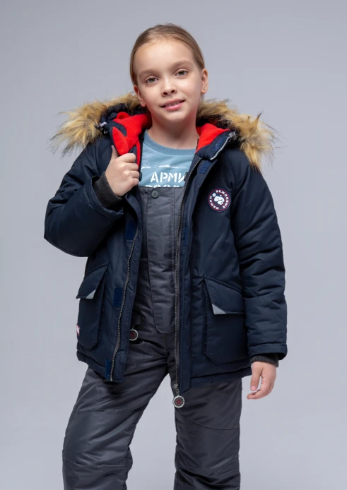 Купить  куртка утепленная детская «вежливые мишки» темно-синяя в интернет-магазине ArmRus по выгодной цене. - изображение 18