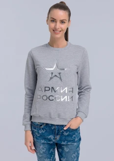 Свитшот женский «Армия России. Звезда» серый меланж - серый