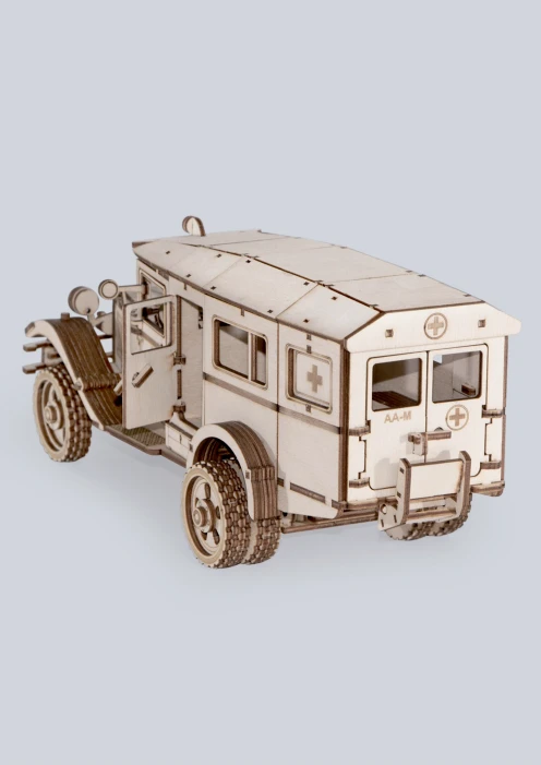 Купить игрушка-конструктор из дерева советский грузовик санитарный «полуторка» 245 деталей в интернет-магазине ArmRus по выгодной цене. - изображение 3