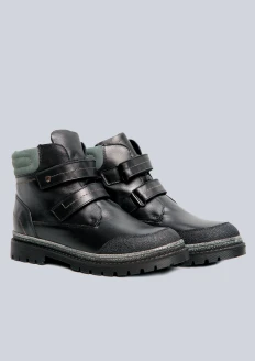 Зимние ботинки детские «Армия России» черные - черный