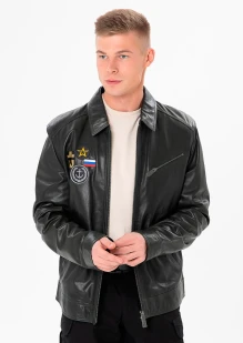 Куртка-пилот кожаная «ВМФ» сине-черная: купить в интернет-магазине «Армия России