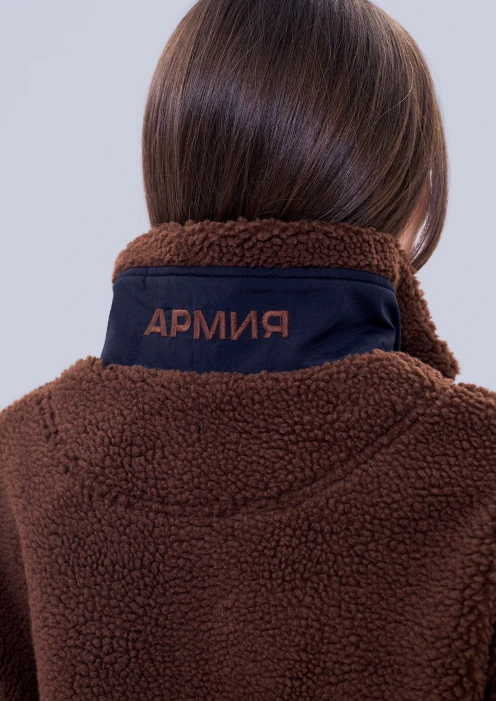 Купить толстовка флисовая «армия» темно-коричневая в Москве с доставкой по РФ - изображение 4