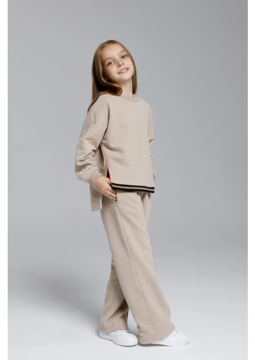 Купить костюм (свитшот + брюки) для девочек «якорь» латте в интернет-магазине ArmRus по выгодной цене. - изображение 4