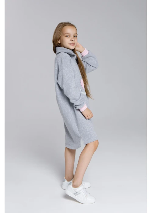 Купить платье-рубашка для девочек «якорь» серый меланж в интернет-магазине ArmRus по выгодной цене. - изображение 7