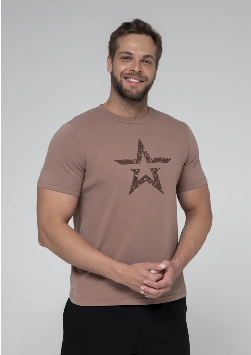 Купить футболка мужская «звезда» бежевая в интернет-магазине ArmRus по выгодной цене. - изображение 1