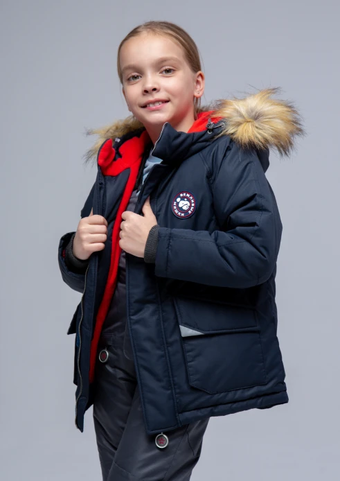 Купить  куртка утепленная детская «вежливые мишки» темно-синяя в интернет-магазине ArmRus по выгодной цене. - изображение 4