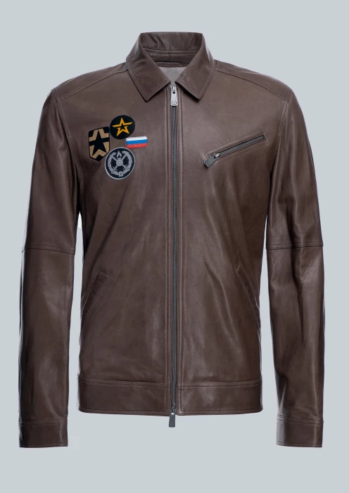 Купить куртка пилот кожаная «св» бежевая в интернет-магазине ArmRus по выгодной цене. - изображение 8