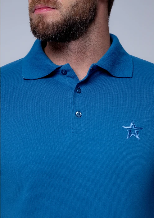Купить футболка-поло пике мужская «звезда» синяя в интернет-магазине ArmRus по выгодной цене. - изображение 6