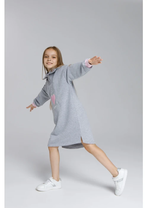Купить платье-рубашка для девочек «якорь» серый меланж в интернет-магазине ArmRus по выгодной цене. - изображение 12