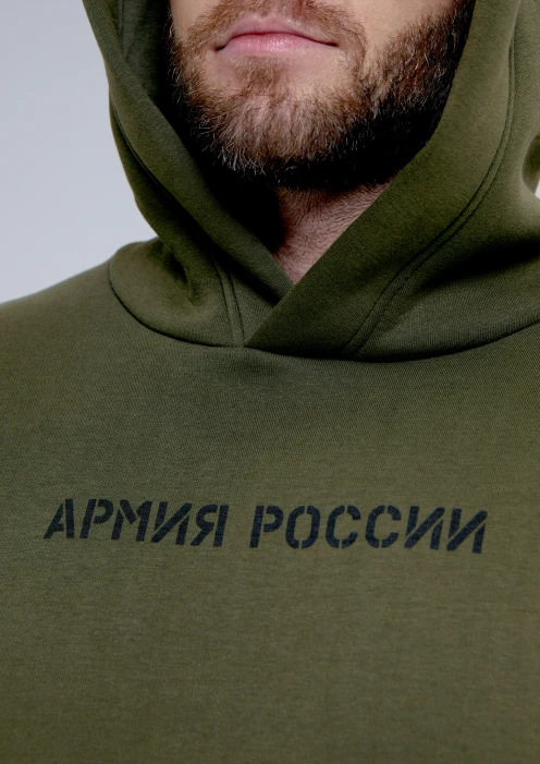 Купить толстовка (худи) мужская «армия россии» хаки с велкро в интернет-магазине ArmRus по выгодной цене. - изображение 7