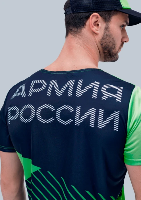 Купить футболка спортивная «армия россии» черно-салатовая в интернет-магазине ArmRus по выгодной цене. - изображение 3