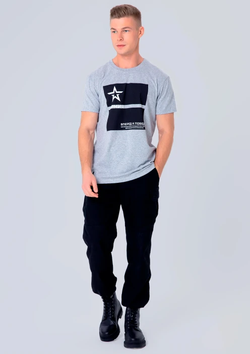 Купить футболка «вперед к победе» серый меланж в интернет-магазине ArmRus по выгодной цене. - изображение 4