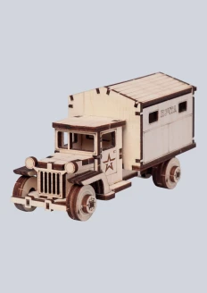 Игрушка-конструктор из дерева советский грузовик-почта «ЗИС-5» 51 деталь - 