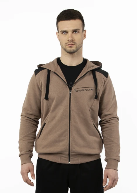 Толстовка на молнии «Армия России» мокко