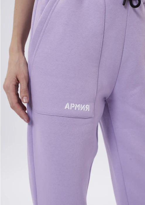 Купить брюки трикотажные женские «армия» сиреневые в Москве с доставкой по РФ - изображение 7