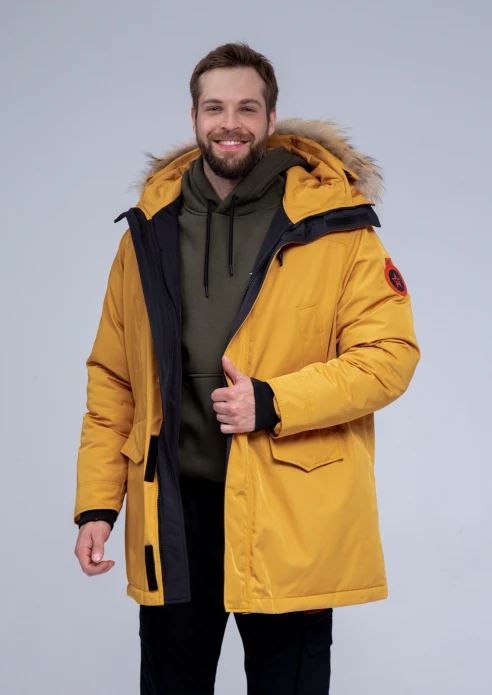 Купить куртка-парка утепленная мужская «армия россии» желтая в интернет-магазине ArmRus по выгодной цене. - изображение 3