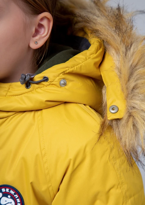 Купить  куртка-парка утепленная детская «вежливые мишки» желтая в интернет-магазине ArmRus по выгодной цене. - изображение 11