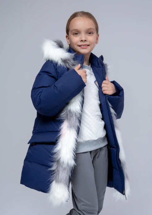 Купить куртка-парка утепленная для девочки «армия россии» синяя в интернет-магазине ArmRus по выгодной цене. - изображение 4