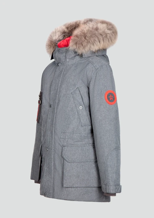 Купить куртка-парка утепленная детская «армия россии» серая в интернет-магазине ArmRus по выгодной цене. - изображение 3