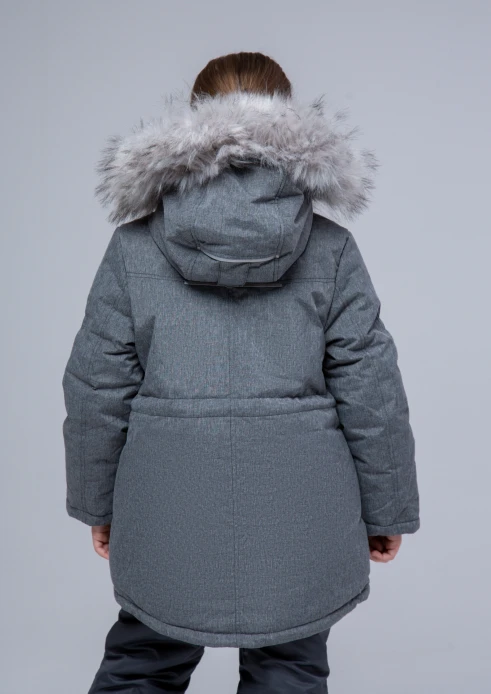 Купить куртка-парка утепленная детская «вежливые мишки» серая в интернет-магазине ArmRus по выгодной цене. - изображение 3