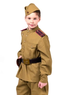 Комплект пехотной военной формы ВОВ на мальчика - хаки
