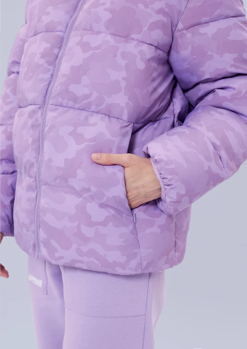 Купить куртка зимняя женская «родина в сердце» сиреневый камуфляж в Москве с доставкой по РФ - изображение 5
