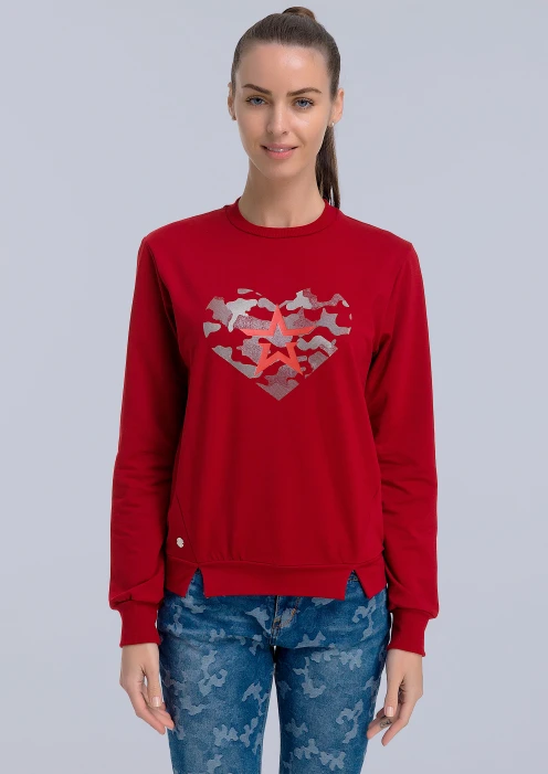 Купить свитшот женский «сердце» бордовый в Москве с доставкой по РФ - изображение 1
