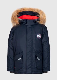  Куртка утепленная для мальчика «Вежливые мишки» темно-синяя: купить в интернет-магазине «Армия России