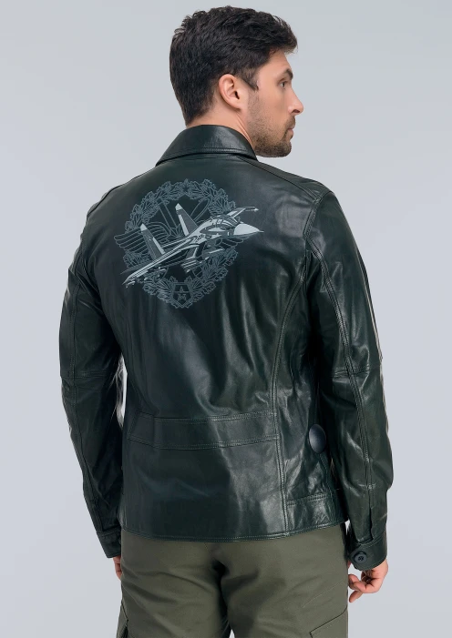 Купить куртка-пилот кожаная «вкс» темно-зеленая в интернет-магазине ArmRus по выгодной цене. - изображение 2