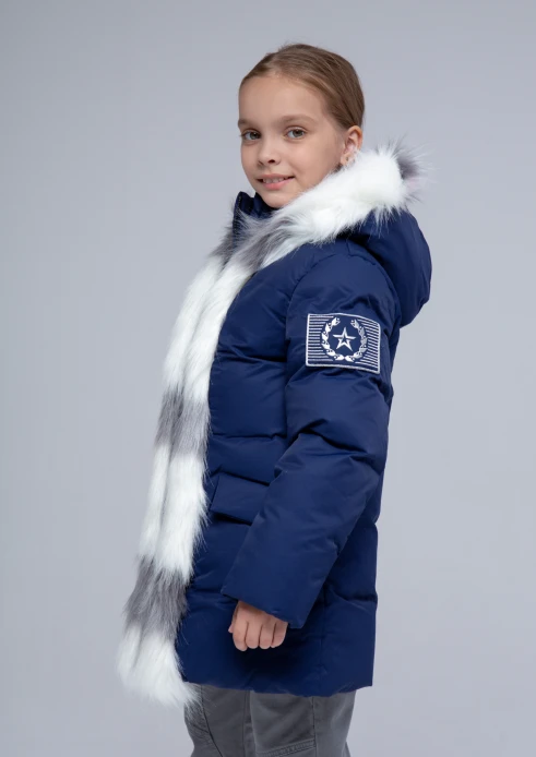 Купить куртка-парка утепленная для девочки «армия россии» синяя в интернет-магазине ArmRus по выгодной цене. - изображение 5