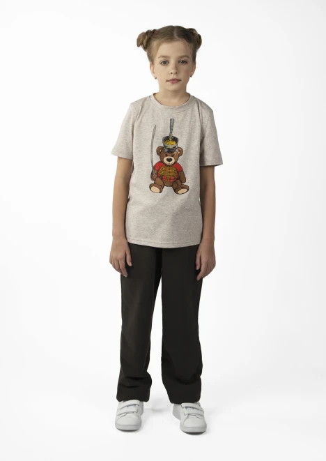 Купить футболка детская «вежливые мишки» темно-бежевая в интернет-магазине ArmRus по выгодной цене. - изображение 3