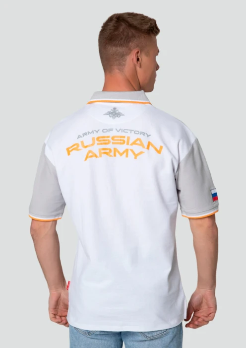 Купить рубашка-поло пике мужская army games белая в интернет-магазине ArmRus по выгодной цене. - изображение 2