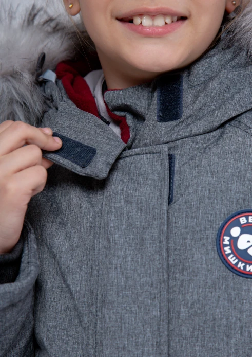 Купить куртка-парка утепленная детская «вежливые мишки» серая в интернет-магазине ArmRus по выгодной цене. - изображение 8