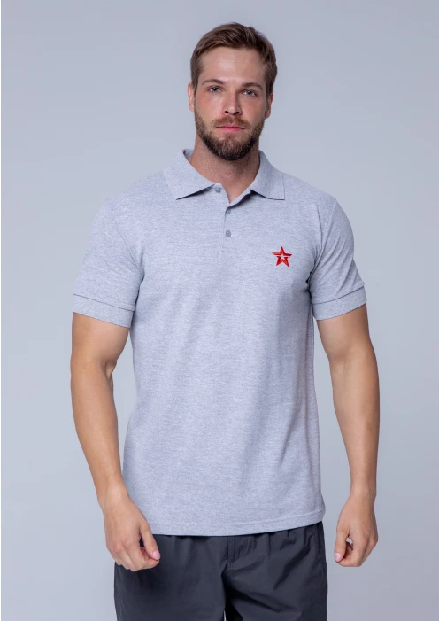 Купить футболка-поло пике мужская «звезда» серый меланж в интернет-магазине ArmRus по выгодной цене. - изображение 5