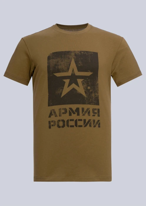 Купить футболка «армия россии» с потертостями хаки в интернет-магазине ArmRus по выгодной цене. - изображение 1