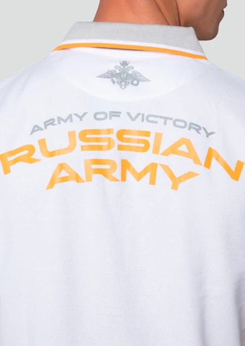 Купить рубашка-поло пике мужская army games белая в интернет-магазине ArmRus по выгодной цене. - изображение 5