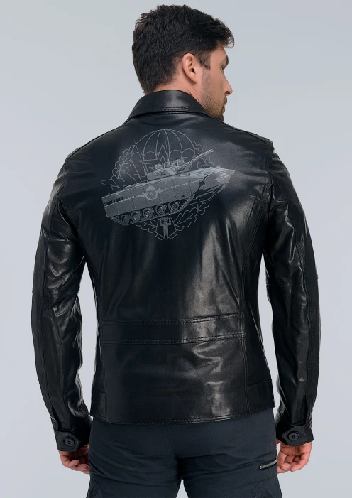 Купить куртка-пилот кожаная «вдв» черная в интернет-магазине ArmRus по выгодной цене. - изображение 2
