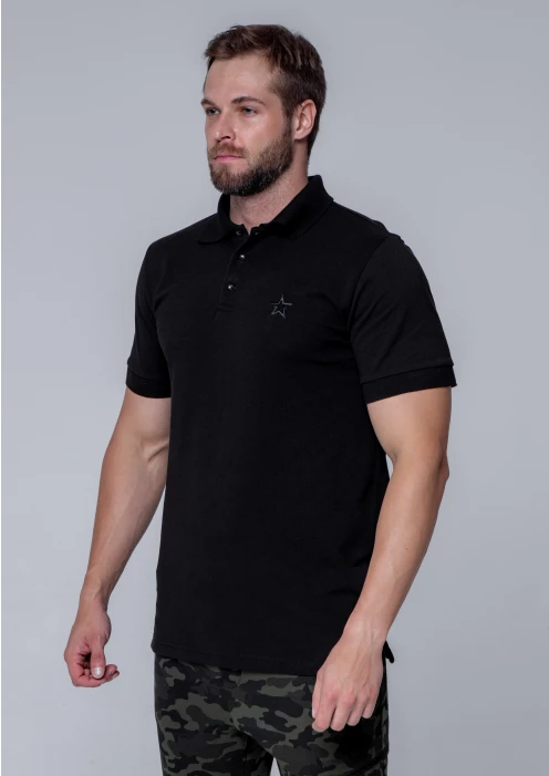Купить футболка-поло пике мужская «звезда» черная в интернет-магазине ArmRus по выгодной цене. - изображение 4