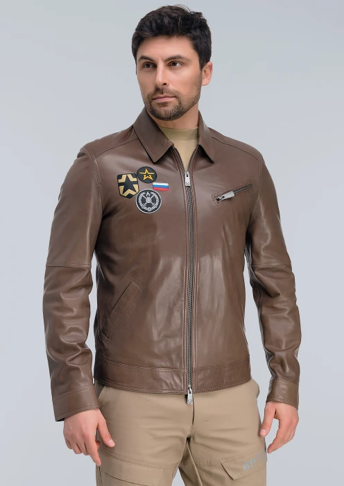 Купить куртка пилот кожаная «св» бежевая в интернет-магазине ArmRus по выгодной цене. - изображение 1