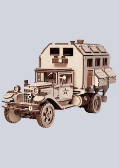 Игрушка-конструктор из дерева советский грузовик-фургон «Полуторка» 318 деталей: купить в интернет-магазине «Армия России