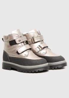 Зимние ботинки детские «Армия России» серебряные - серебро
