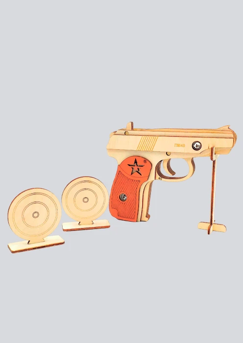 Купить игрушка-резинкострел пистолет из дерева «пм» с мишенями в интернет-магазине ArmRus по выгодной цене. - изображение 2