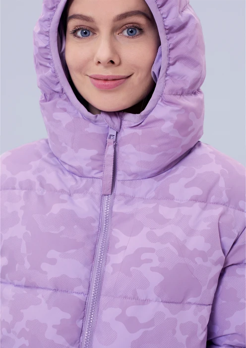Купить куртка зимняя женская «родина в сердце» сиреневый камуфляж в Москве с доставкой по РФ - изображение 6