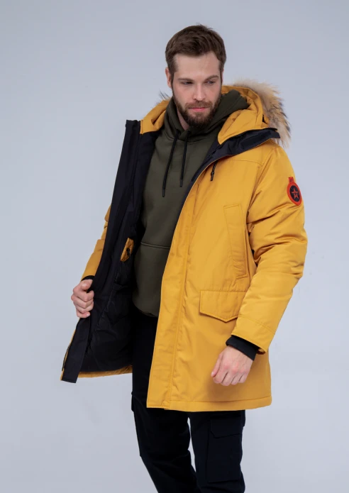 Купить куртка-парка утепленная мужская «армия россии» желтая в интернет-магазине ArmRus по выгодной цене. - изображение 5