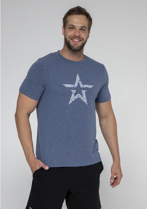 Купить футболка мужская «звезда» голубая в интернет-магазине ArmRus по выгодной цене. - изображение 1