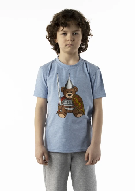 Купить футболка детская «вежливые мишки» голубая в интернет-магазине ArmRus по выгодной цене. - изображение 1