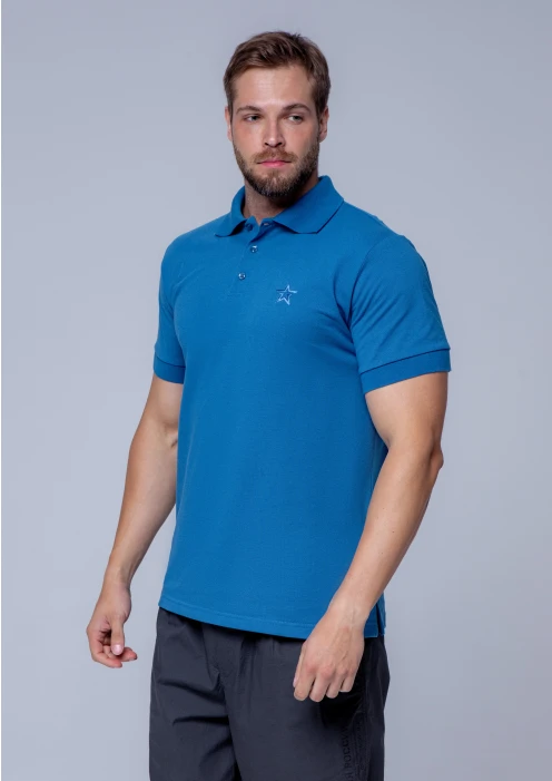 Купить футболка-поло пике мужская «звезда» синяя в интернет-магазине ArmRus по выгодной цене. - изображение 4