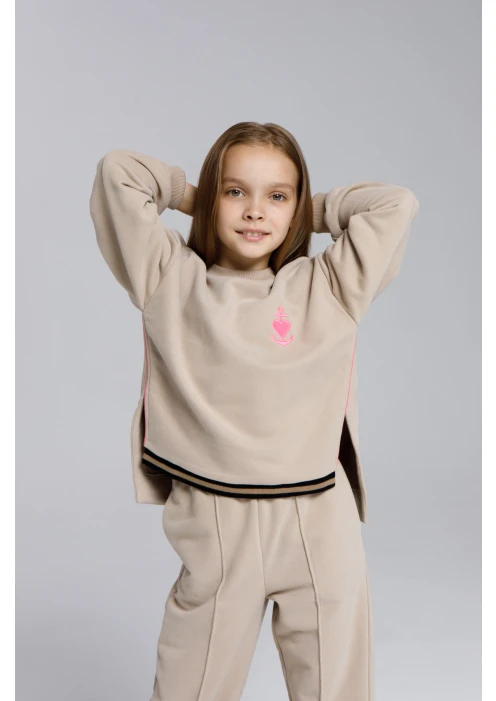 Купить костюм (свитшот + брюки) для девочек «якорь» латте в интернет-магазине ArmRus по выгодной цене. - изображение 13