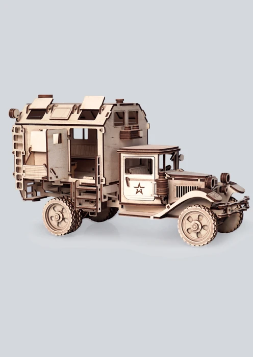 Купить игрушка-конструктор из дерева советский грузовик-фургон «полуторка» 318 деталей в интернет-магазине ArmRus по выгодной цене. - изображение 3